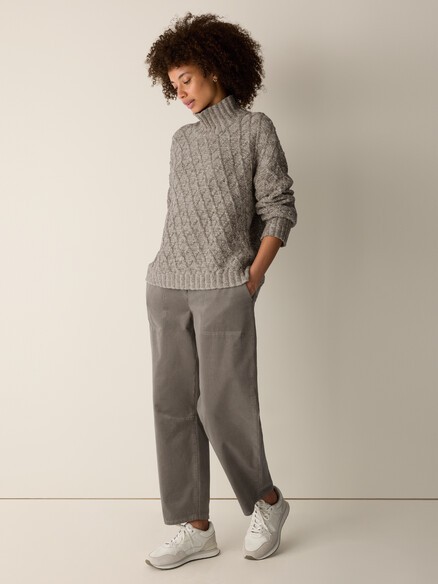 Eileen Fisher Peruvian Cotton Boucle Fluff Turtleneck, TWINE NEW WT | eBay