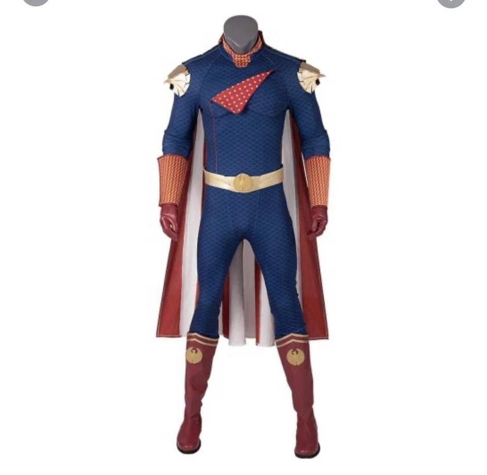 Macacão The Homelander Cosplay Azul Conjunto de Uniforme de Halloween Terno Fantasia de Carnaval - Imagem 2 de 4