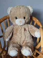 OURS JULIEN 58CM CREME YEUX BOUTONS DE BOUTINES NOIRS MUSEAU