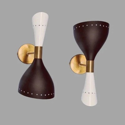 1950's Mid Century Italian Diabolo Sputnik Brass Wall Sconce Bedside Lamp Light