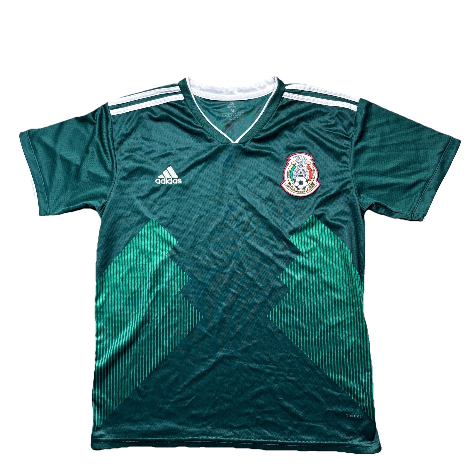 Adidas Mexico National Team Soccer Jersey Mens Medium Green Futbol Shirt