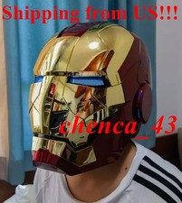 US  Golden AUTOKING Iron Man MK5 1:1 Helmet Wearable Voice-control Mask Cosplay