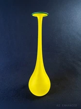 Yellow Satin Glass Vase - Modernist Art Glass - Carlo Moretti Italian Style