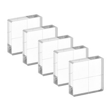 Acrylic Stamp Block, 5 Pack Square Shape with Grid Lines, 1" x 1"