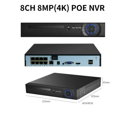 4/8 CHANNEL HDD NVR VIDEO RECORDER 8MP 4K CCTV IP PoE CAMERA H.265+ DHL