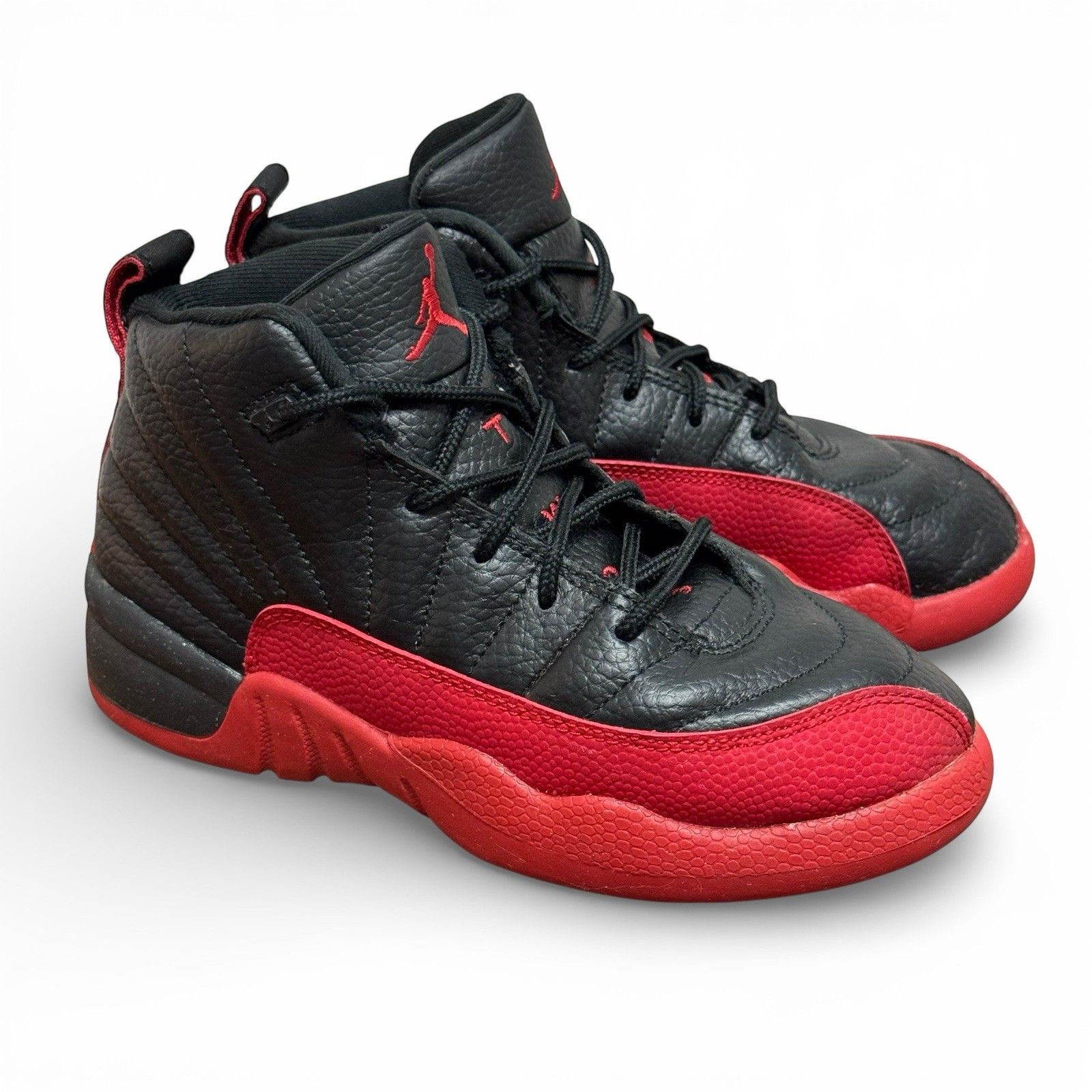 Nike Air Jordan 12 XII Retro PS 'Flu Game' Kids Size 1.5Y Black Red 151186-002