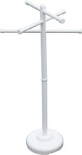 Portable 3 Bar Towel Tree - White. Made in The USA for Pool, Spa and Home Use.