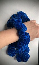 HANDMADE VELVET YARN CROCHET HAIR SCRUNCHIES 
