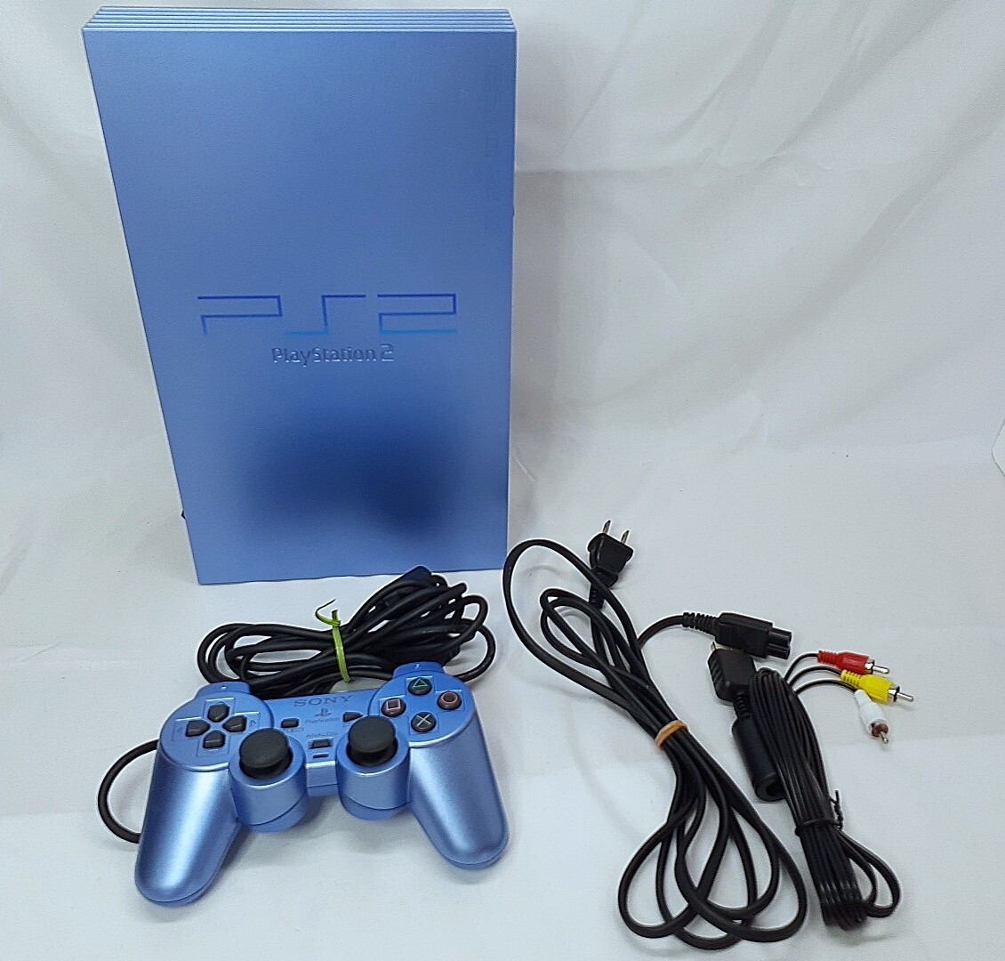 PS2 Aqua Blue Console Controller set Playstation2 NTSC-J
