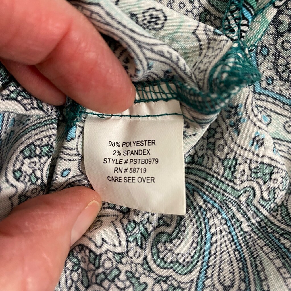 Notations petite paisley print button down blouse… - image 11