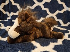 HORSE Aurora Flopsie Marble Brown With White Face Stuffed Animal Toy 12"