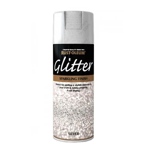 x1 Rust Oleum Sparkling Silver Glitter Aerosol Spray Paint Clear Sealant Coat