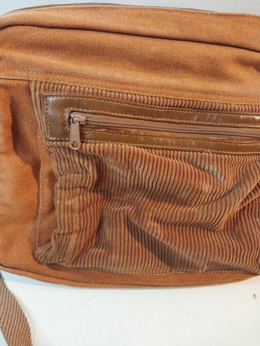 Vintage 70's Distinctave Styling Purse Retro Zippered Canvas Corduroy - Picture 2 of 7