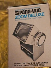 PANA-VUE ZOOM DELUXE 2x2 SLIDE VIEWER - VINTAGE GAF BUILT-IN BATTERY CHARGER+BOX