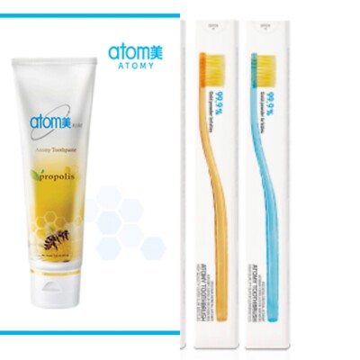Atomy Toothpaste,GreenTeaExtractOralCare 1 X 200grams (1pcs), Toothbrush(2pcs)
