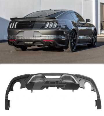 GT350 Style Rear Bumper Diffuser For 18-23 Ford Mustang Replacement Matte Black
