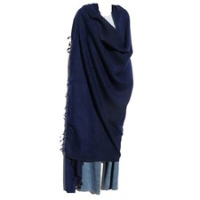 Blanket/Throw  Yak Wool Blend Nepal Handmade Over-Sized  Blue  Black
