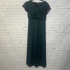 Adrianna Papell Dress 14W Green Sparkle High Waist Bridesmaid Evening Event