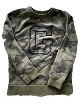Gap Kids Boys Small Green Camo Crewneck Sweatshirt Excellent Condition