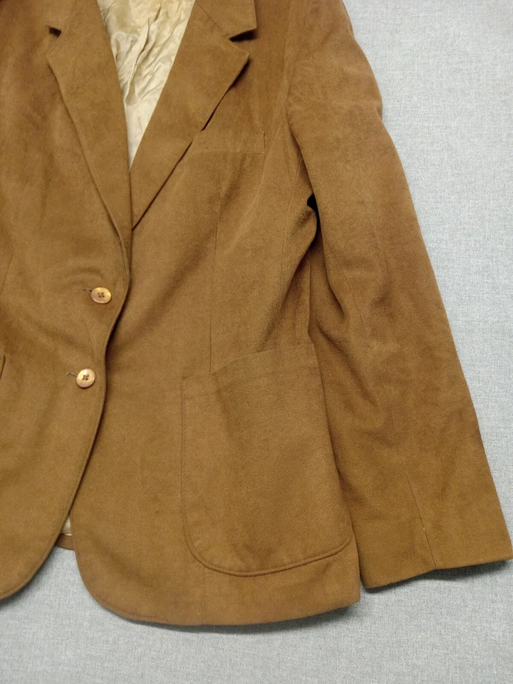 Blazer de mujer FARAH bronceado imitación gamuza sin etiqueta de talla - leer descripción vintage Foto 3 de 4