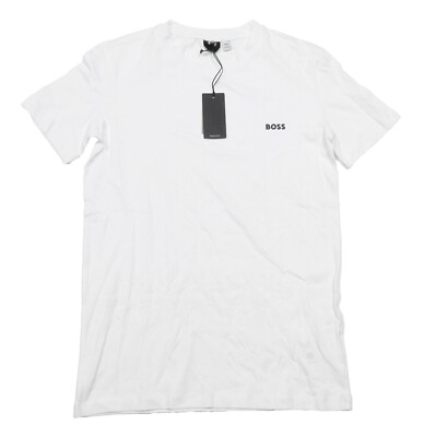 Boss Hugo Boss Black Label Men's White Logo Crew-Neck Sleep T