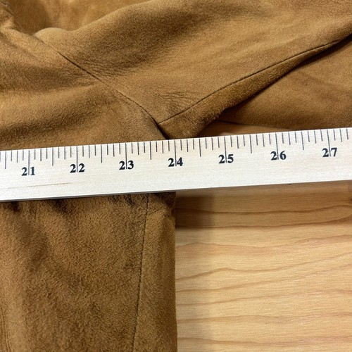 True Vintage 1970s Light Brown Suede Zip Up Bomber Jacket Size Large - Picture 7 of 8