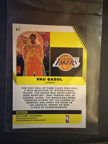 2022-23 Panini Flux - Hall Influx Silver Prizm #2 Pau Gasol - Picture 2 of 2