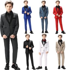 Boys Suits Slim Fit Formal Outfit Wedding Suit Kids Suits Set Coat Pants Vests