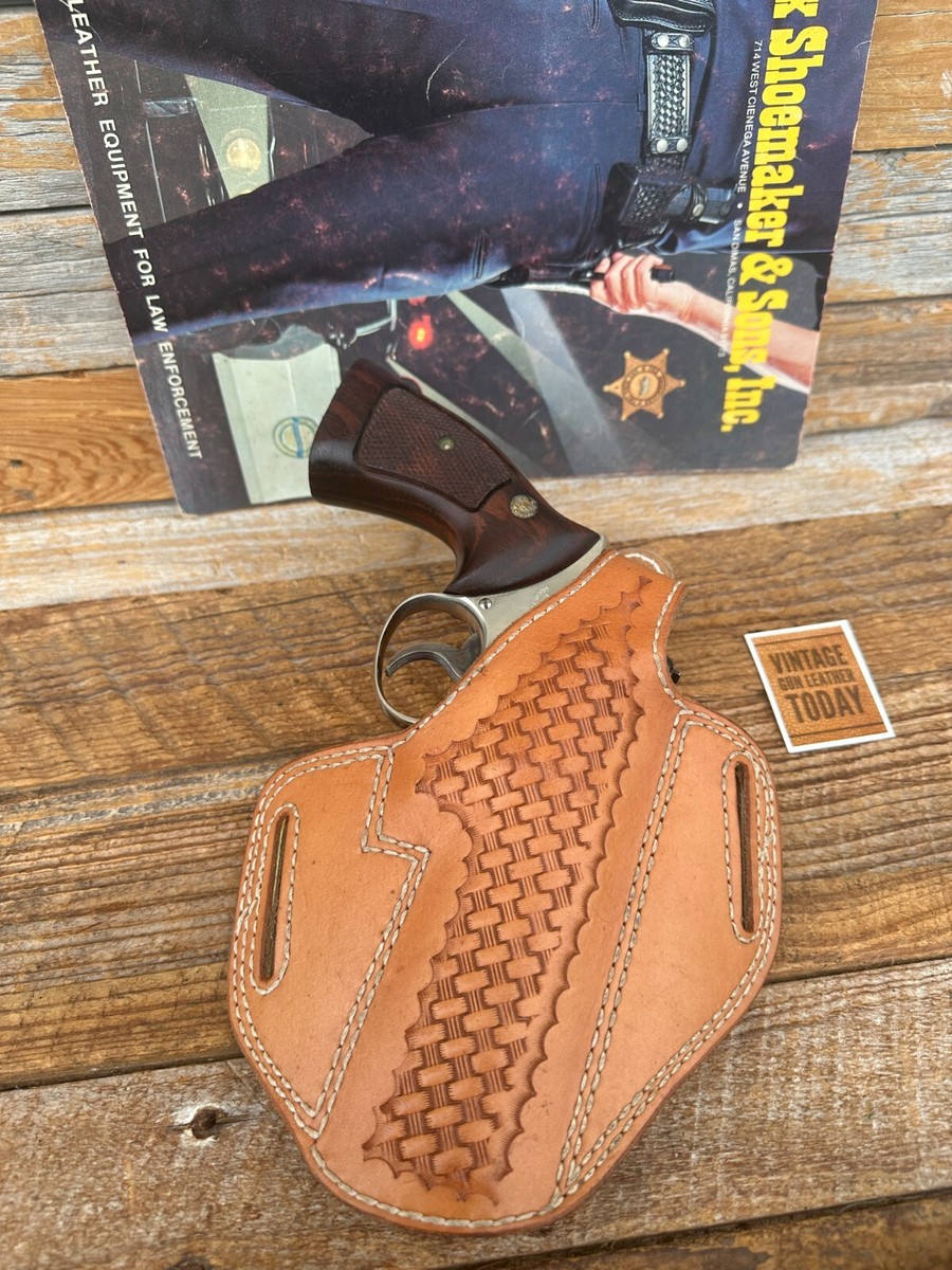 Vintage Tex Shoemaker 4PC Leather OWB Lined Holster For 4
