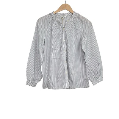 Lucky Brand Gray Striped Button Up Shirt Long Sleeve Size XS
