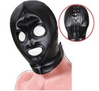<!--F#f_0-->Bondage Hood Head Harness Mask Headgear PU-Leather Gimp Open Mouth Eye Restraint<!--F/-->