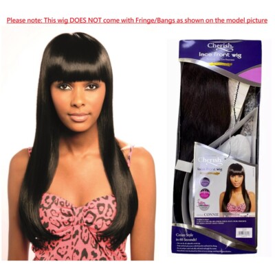 Cherish synthetische handgefertigte gerade unsichtbare breitere Lace Front Haarperücke - CONNIE