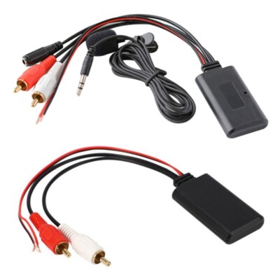 Car Bluetooth-compatible Transmitter Adapter receiver 2RCA AUX Stereo with Mic