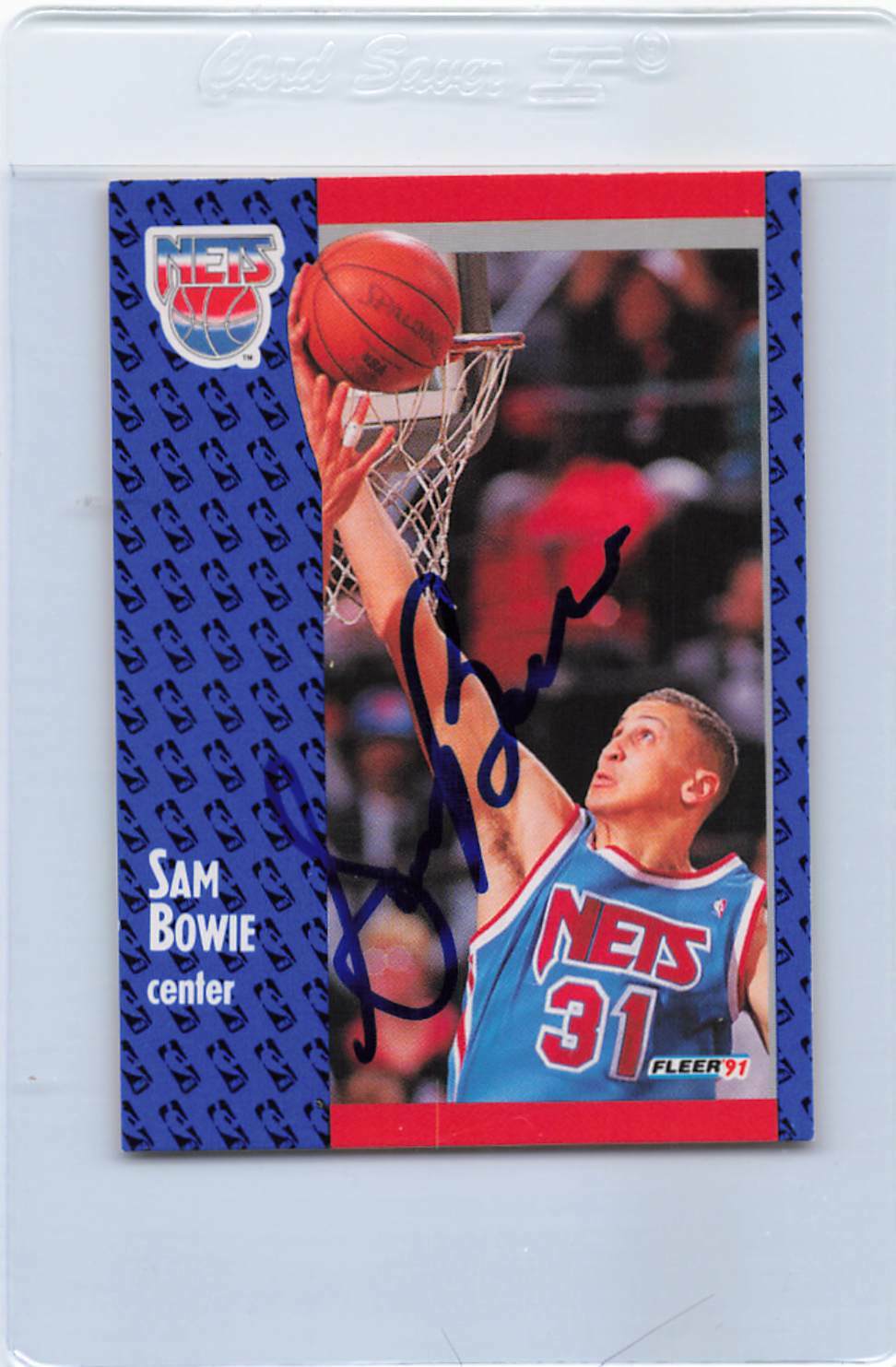 1991/92 Fleer #129 Sam Bowie Nets Signed Auto *F2536