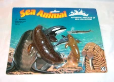 Sea Animal Ocean Life Walrus & Baby Walrus Toy Animal Figure Figurine 1991