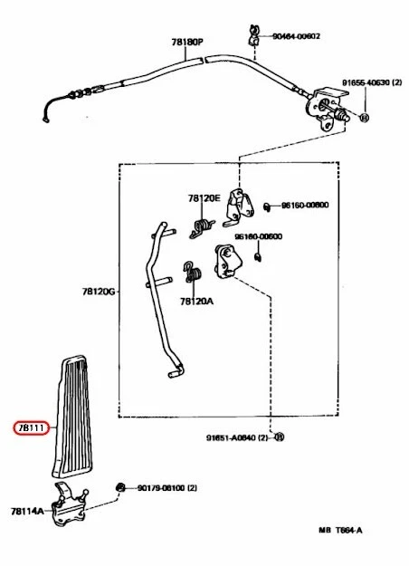 Almohadilla de pedal manual genuina Toyota 93-98 Supra JZA80 78111-12100×2 31321-14020 OEM Foto 4 de 4