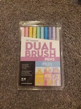 Tombow Dual Brush Pens Art Markers Brush and Fine Tip, Pastel Palette 
