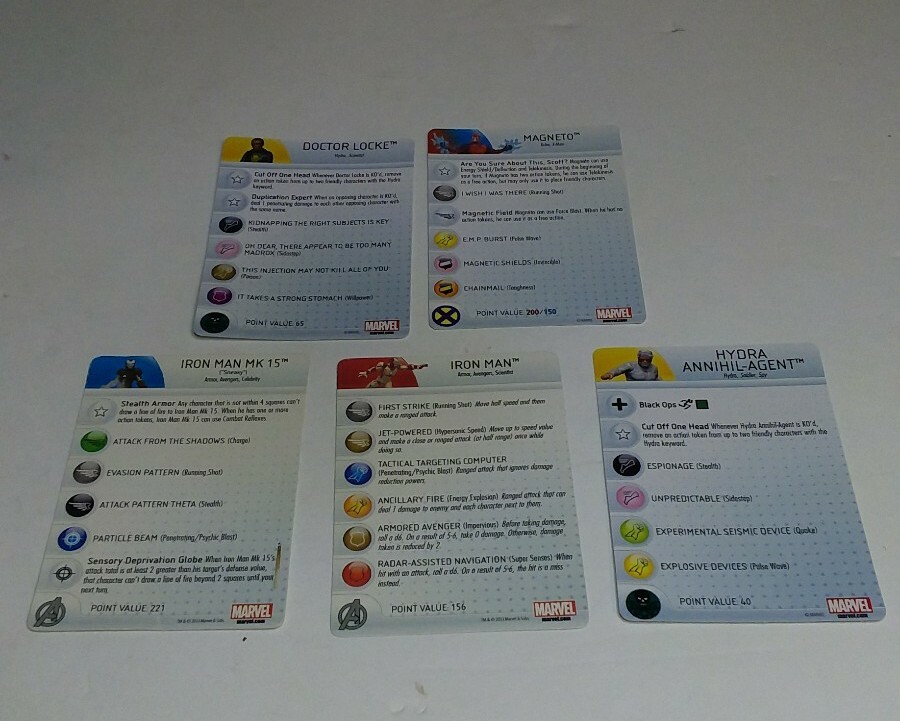 Marvel Heroclix Iron Man Magneto And More With Cards Set Of 5 Wizkids ...