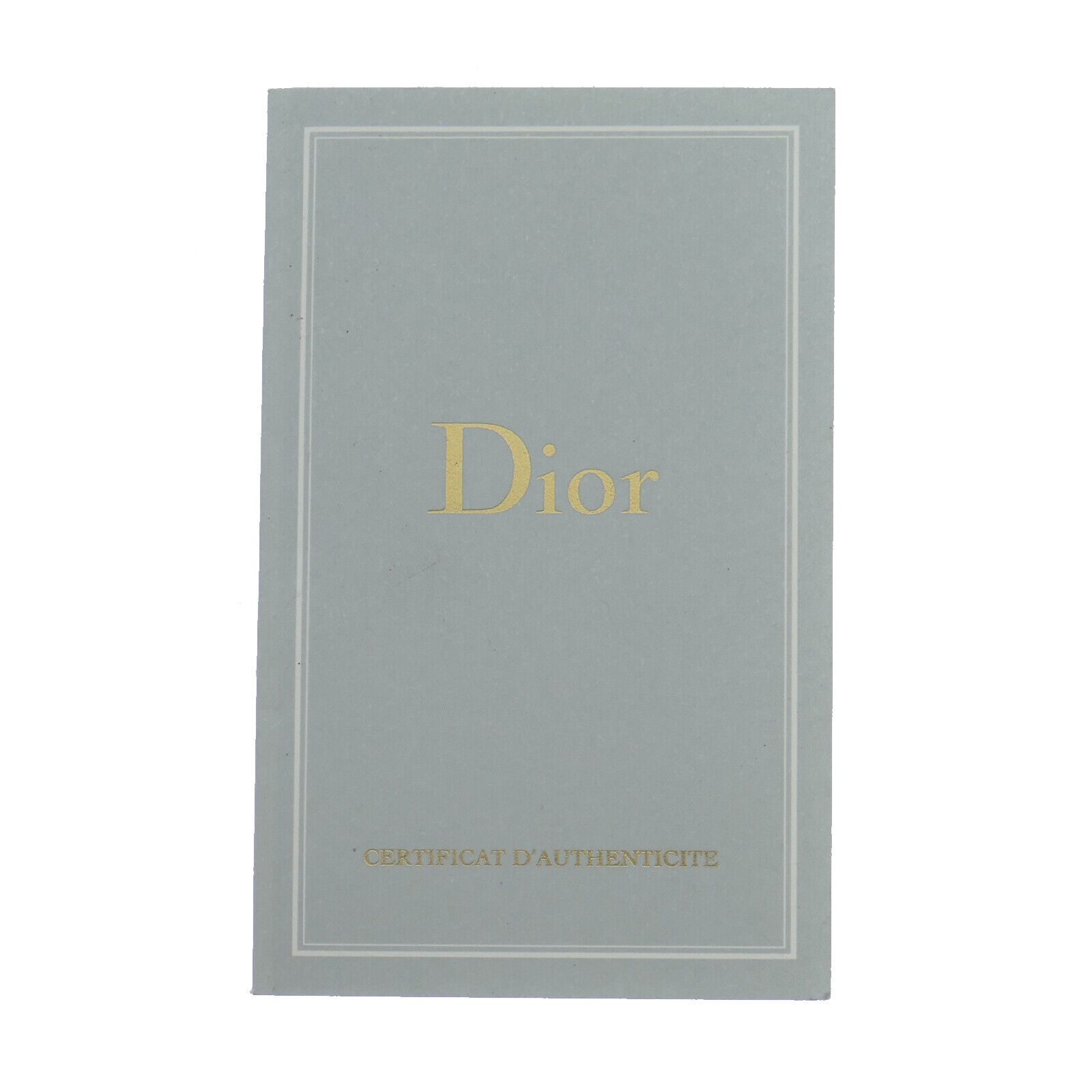 DIOR WATCH CERTIFICAT D'AUTHENTICITE - FILLED OUT