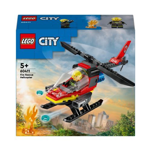 LEGO CITY 60411 ELICOTTERO DEI POMPIERI, VEICOLO GIOCATTOLO CON 2 ELEMENTI LANCIA-ACQUA E MINIFIGURE, GIOCHI PER BAMBINI 5+ - Immagine 7
