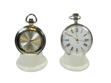 2 x Mini WHITE Ceramic Pocket watch stands, watch display stands. black or white