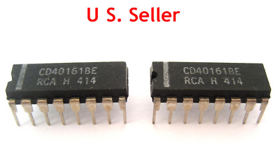 40161 (RCA CD40161BE): 16Pin CMOS DIP IC: Sync 4-Bit Binary Count W/Clear: 2/Lot