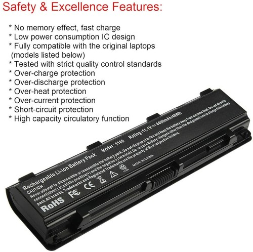 Batería para Toshiba Satellite P70-B S70-B PA5108U-1BRS PA5109U-1BRS PABAS272 - Imagen 2 de 3