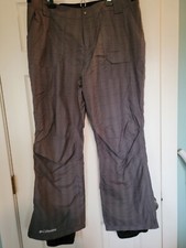 Columbia Womens Waterproof Lightweight Fleeced Lined Grey Ski Pants W/gators XL