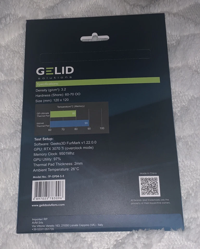 Gelid Solutions ~ GP-Ultimate ~ Thermal Pad ~ 120x120  ~ 3.0mm ~ Blue ~ Sealed - Image 2 of 4