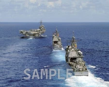 USS Cowpens USS Chancellorsville and USS Kitty Hawk at sea 8x10 Photo 183