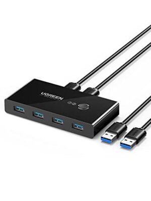 UGREEN USB 3.0 Sharing Switch, 2 Computers 4 Port USB Switcher Adapter for PC