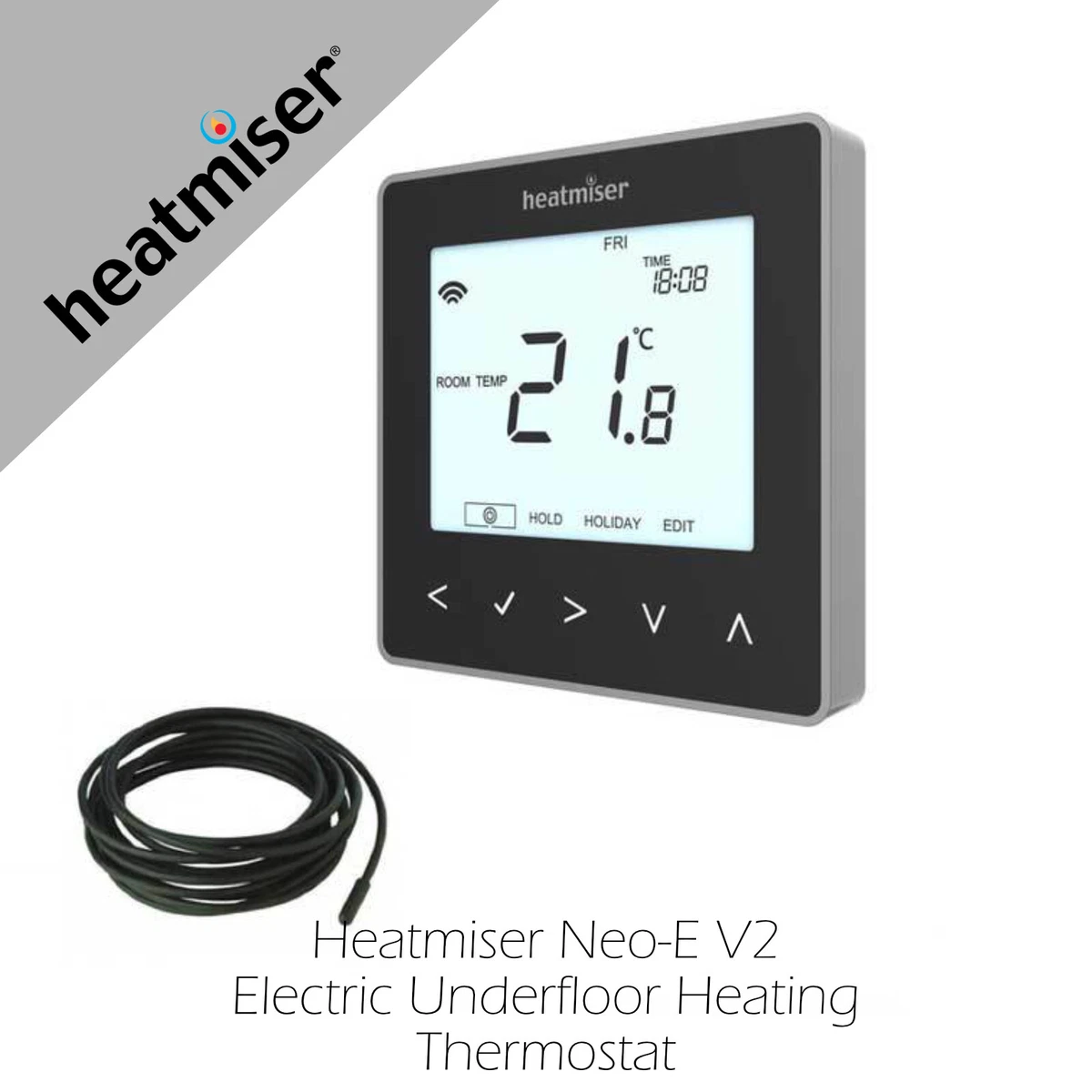 Heatmiser NeoStat E Electric Underfloor Heating Thermostat Sapphire Black |  eBay
