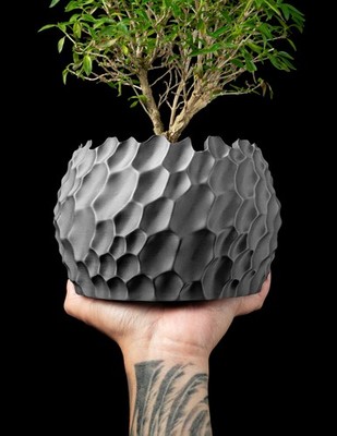 Designer-Blumentopf 3D-Druck Dünen-Wellen Übertopf Pflanztopf Deko Wunschfarbe