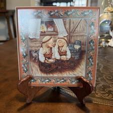 Susanne Toftey Matte Tile Rommegrot Girls ceramic Trivet